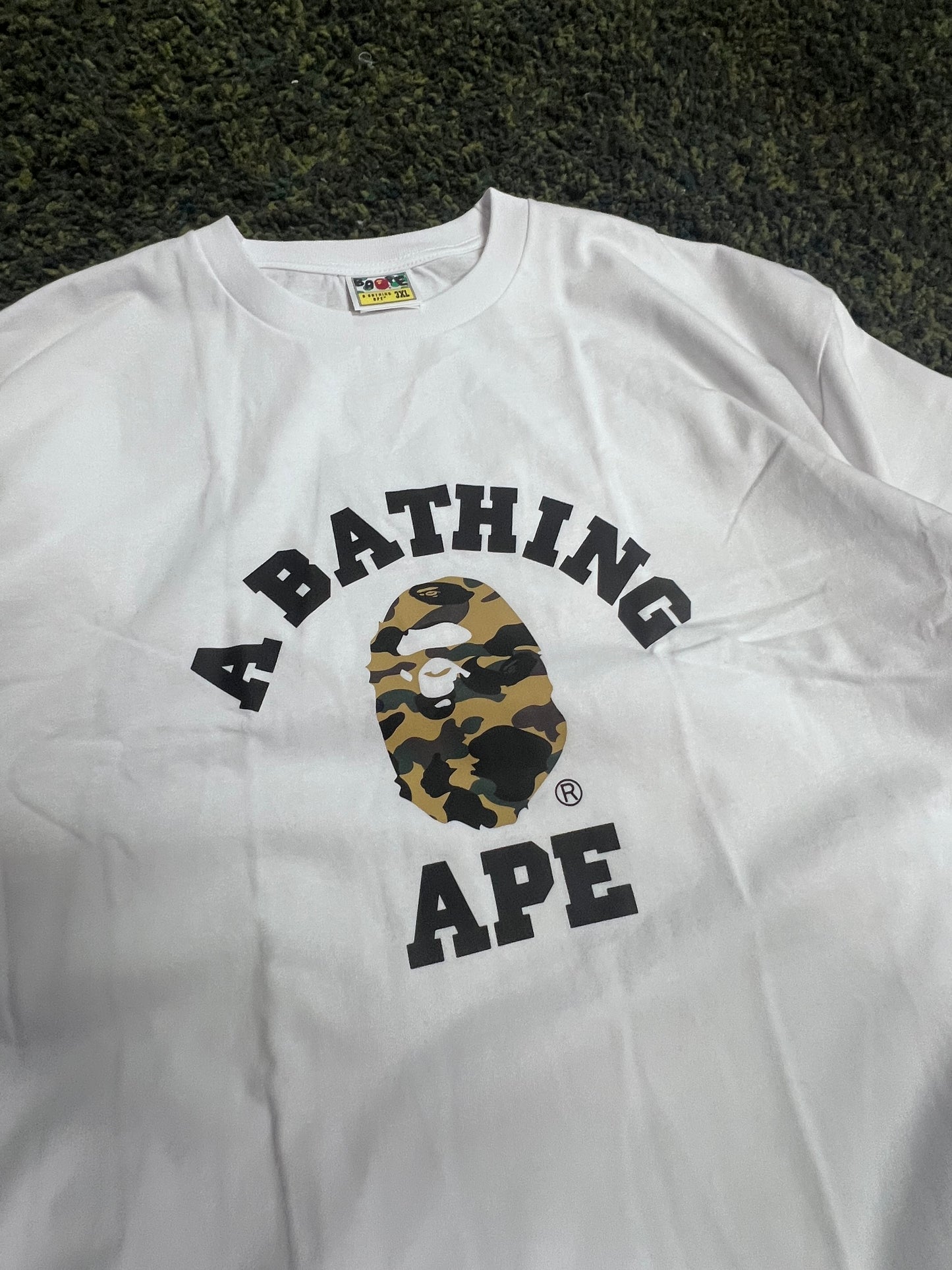BAPE College Tee “White/Camo” – Size 3XL