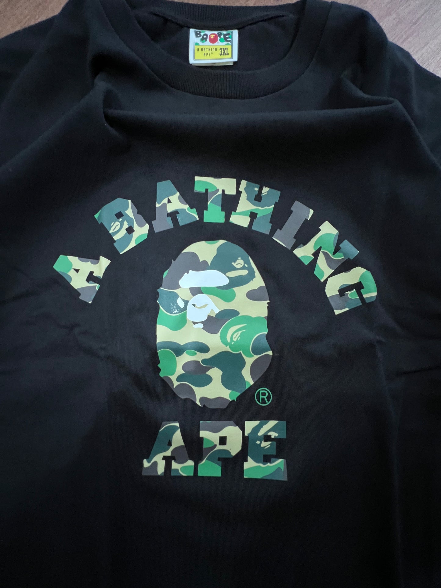BAPE Camo College Logo Ape Head Tee (Size 3XL)