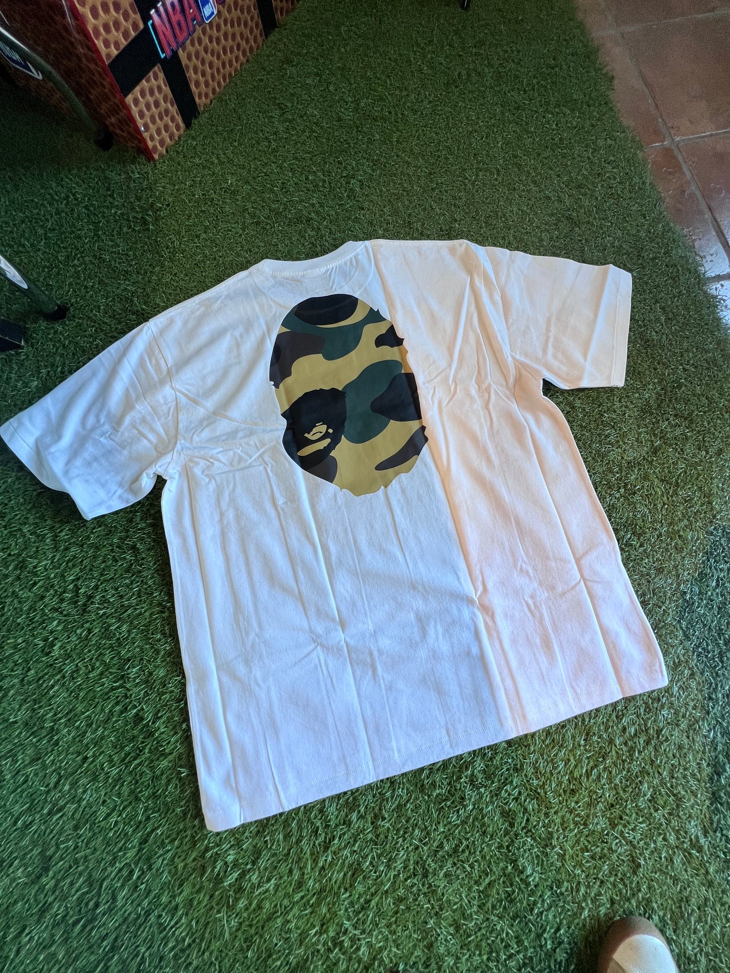 BAPE Ape Head Camo White Tee Size 3XL