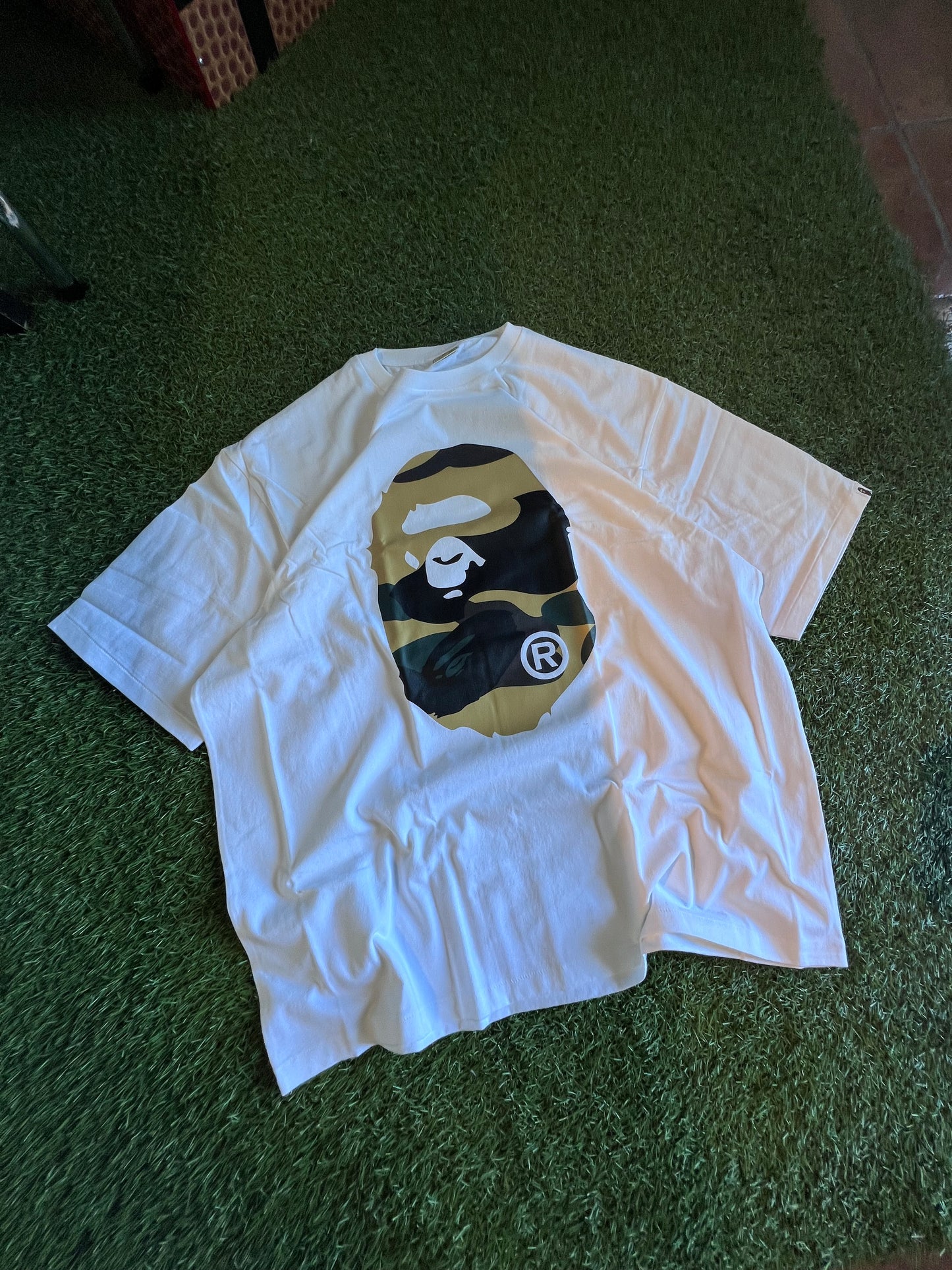 BAPE Ape Head Camo White Tee Size 3XL