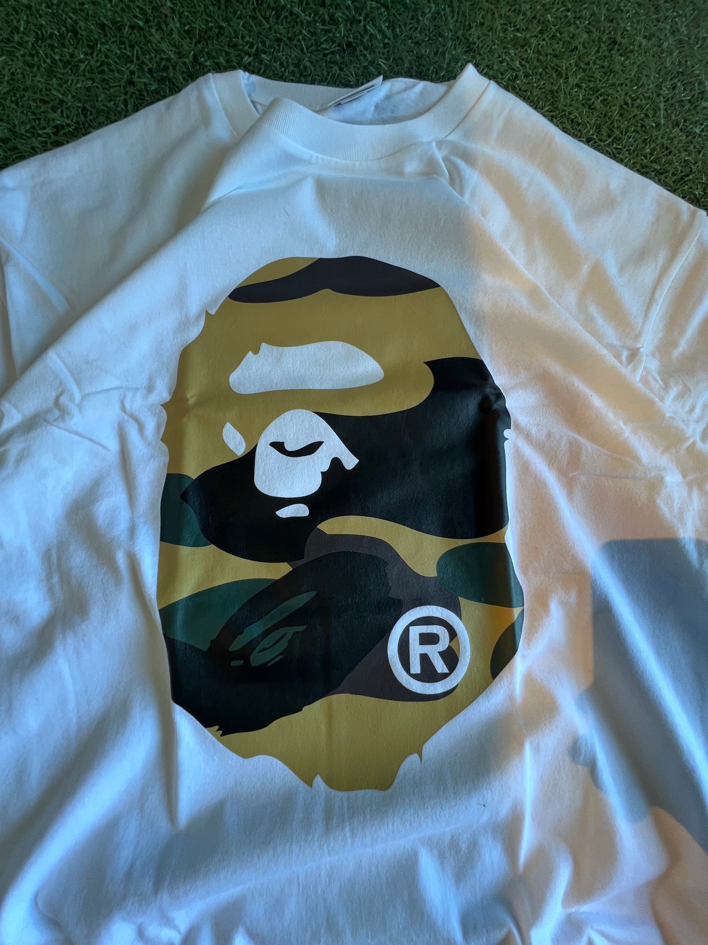 BAPE Ape Head Camo White Tee Size 3XL
