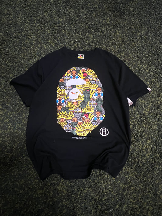 BAPE GODZILLA Ape Head Tee “Black/Multicolor” – Size 2XL