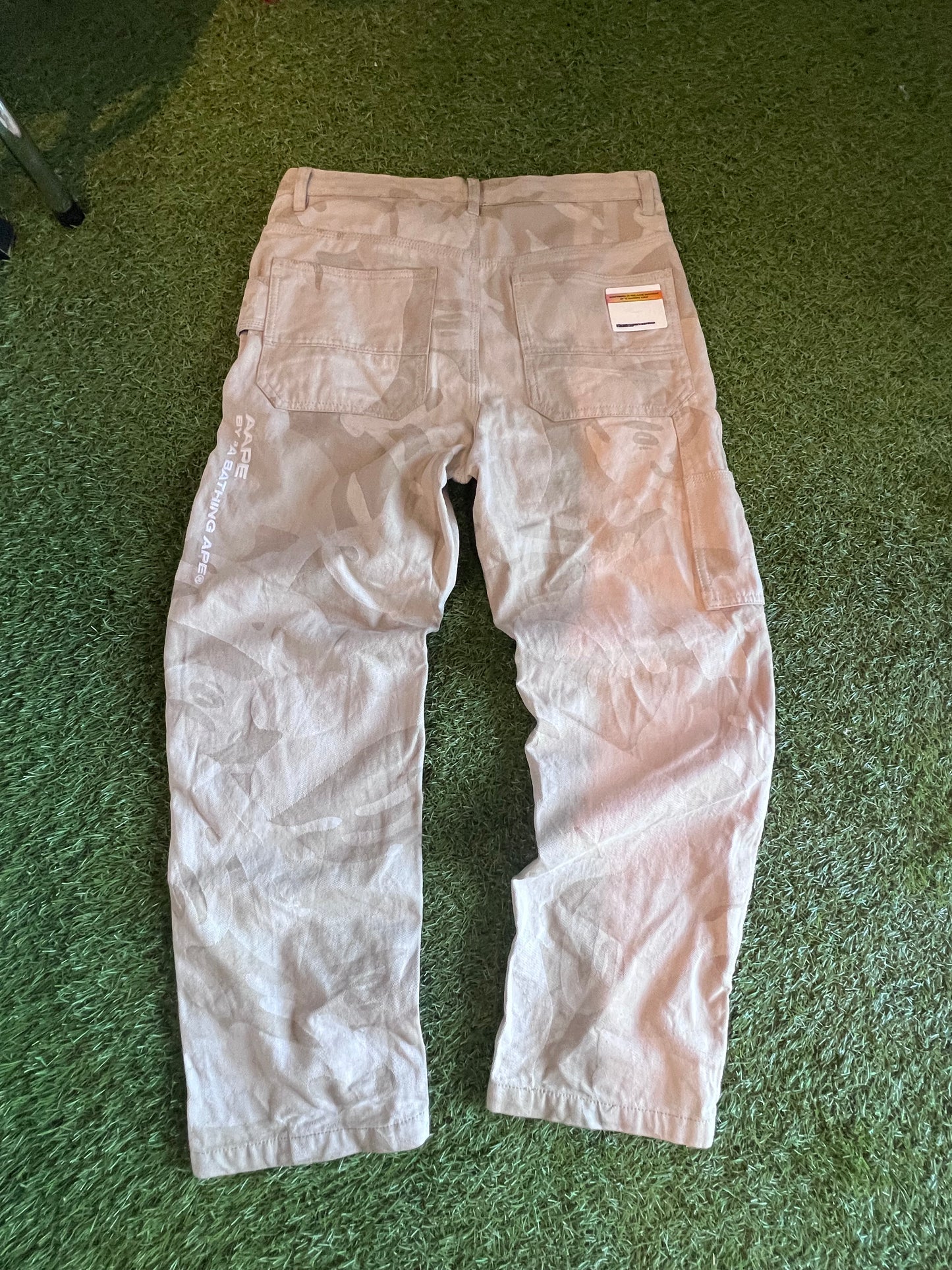 AAPE By Bathing Ape Beige Camo Utility Pants Size M