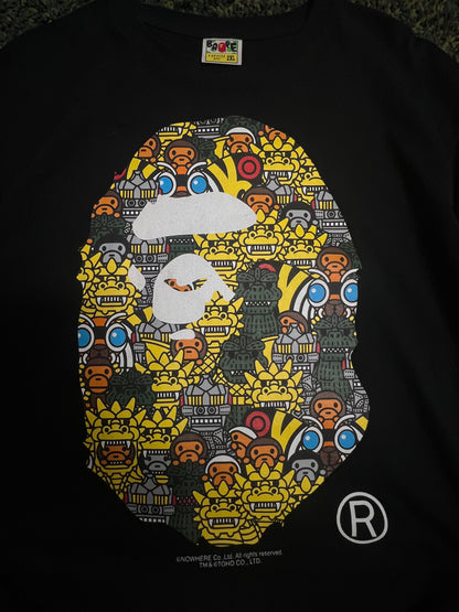 BAPE GODZILLA Ape Head Tee “Black/Multicolor” – Size 2XL