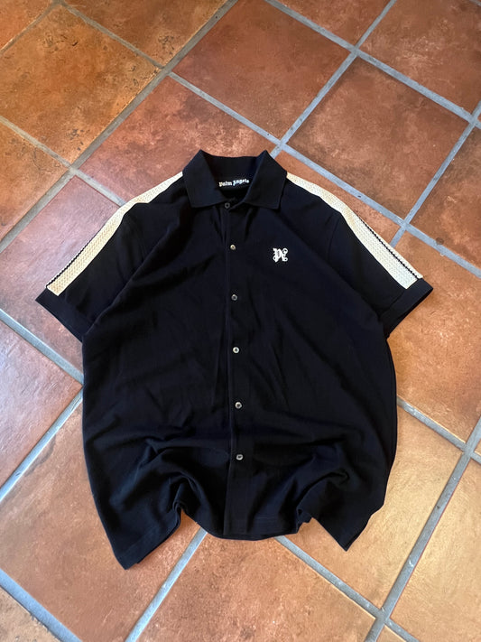 Palm Angels Track Button-Up Polo “Black/Cream” – Size Small