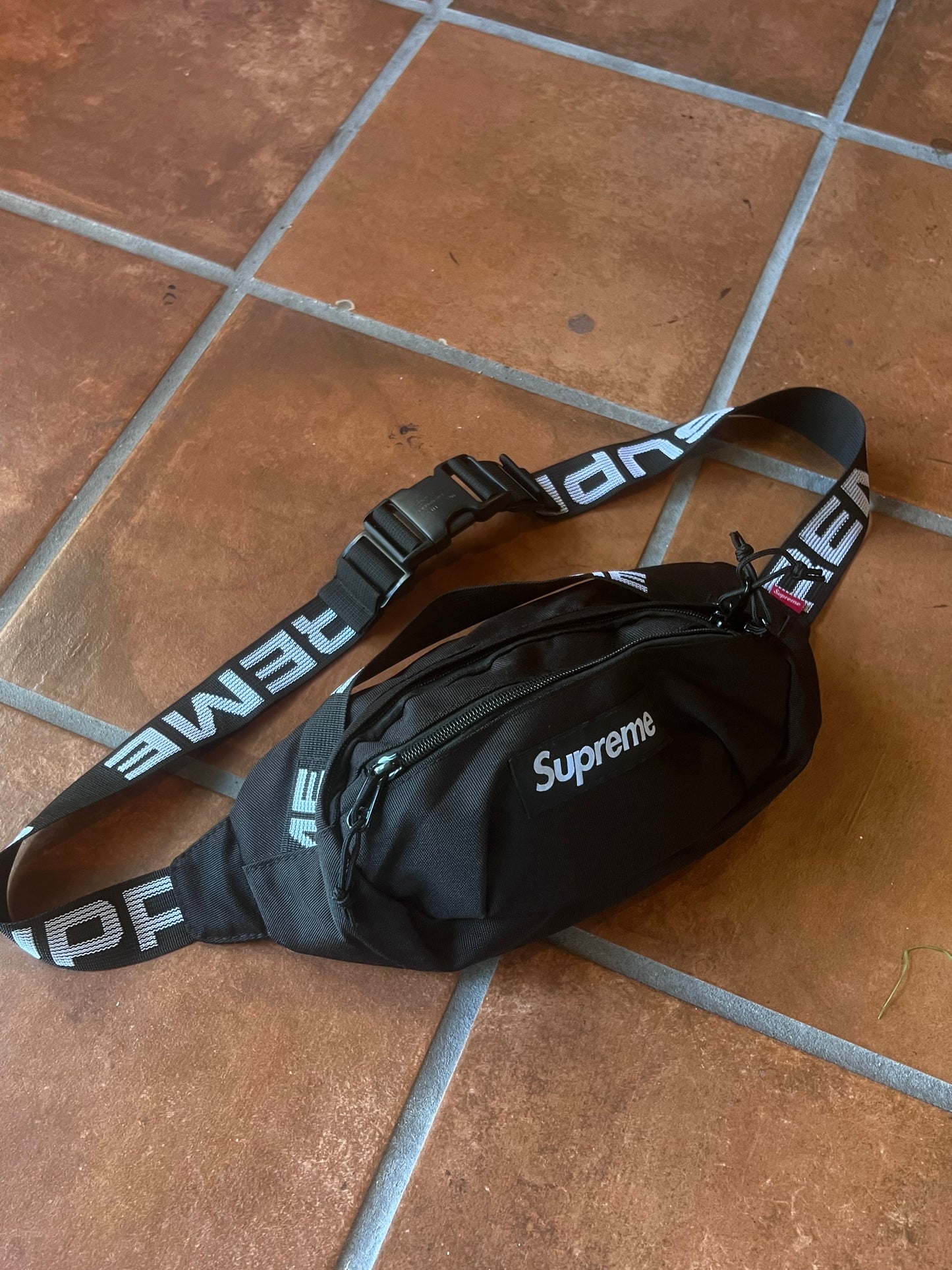 Supreme Black Crossbody/Waist Bag (Size Adjustable)