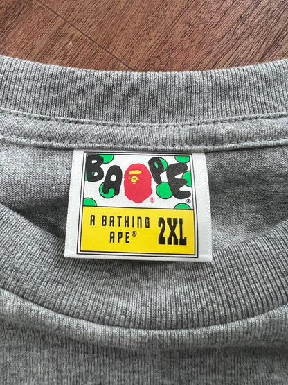 BAPE Grey College Logo Tee Size 2XL