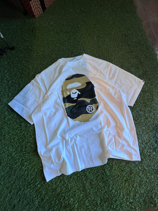 BAPE Ape Head Camo White Tee Size 3XL