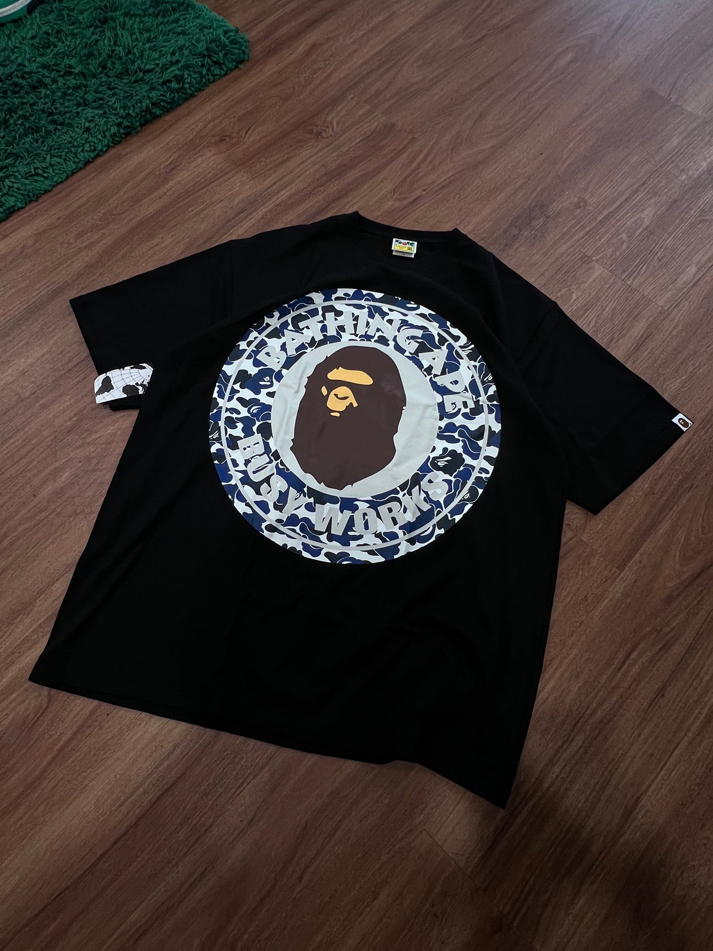 Bape Busy Works Blue Camo Tee Size 3XL