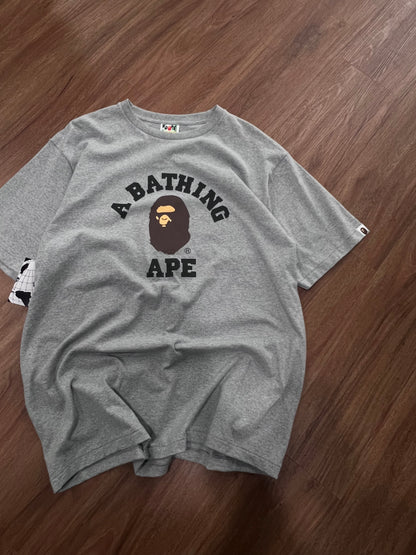 BAPE Grey College Logo Tee Size 2XL