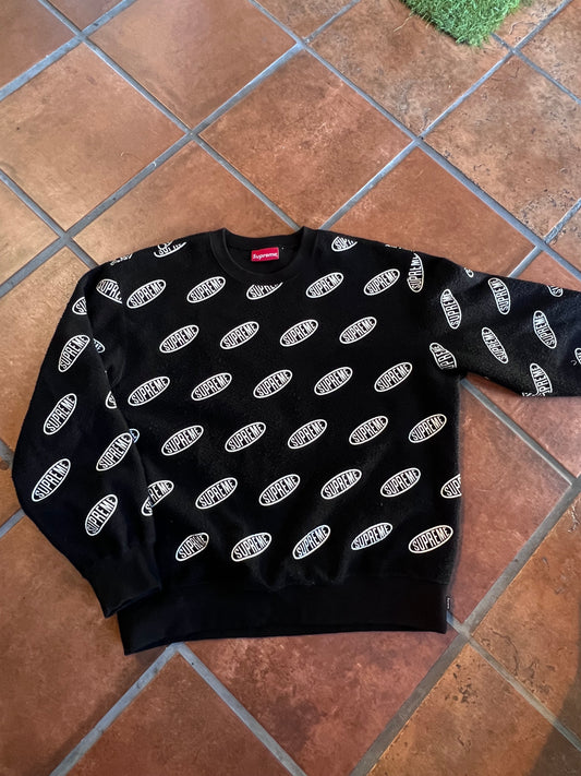 Supreme Oval Logo Velour Crewneck – Size Medium