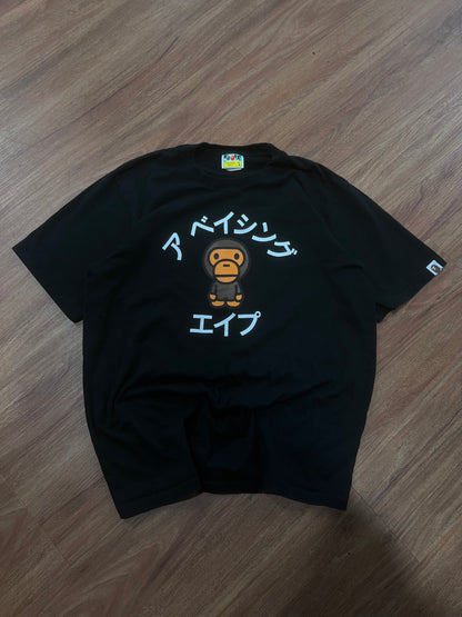 BAPE Baby Milo Japanese College Logo T-Shirt Size L