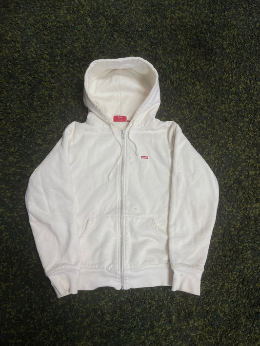 Supreme Small Box Logo Zip-Up Hoodie “White Floral” – Size Small