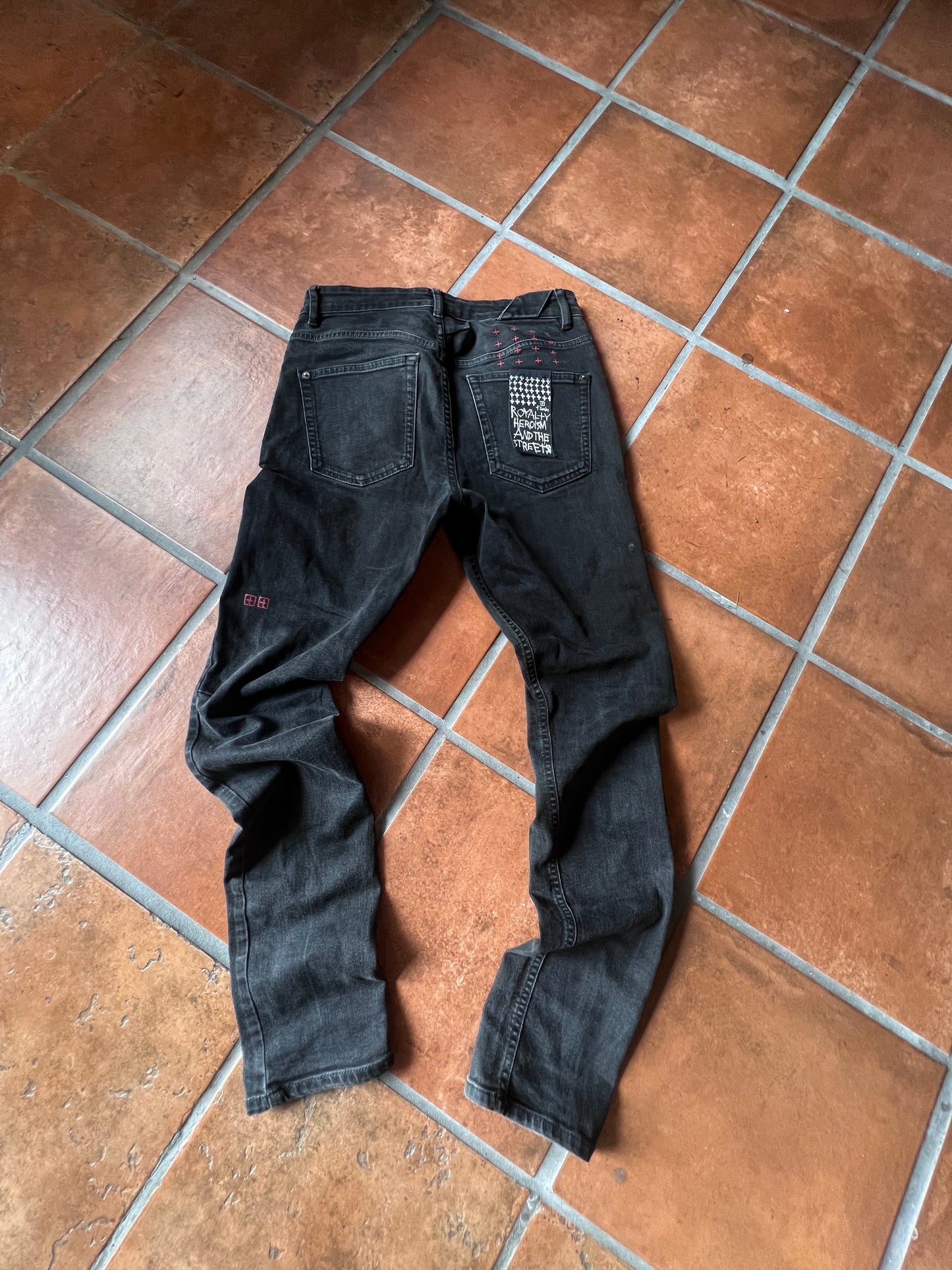 Ksubi Red Cross Black Denim Jeans Size 31