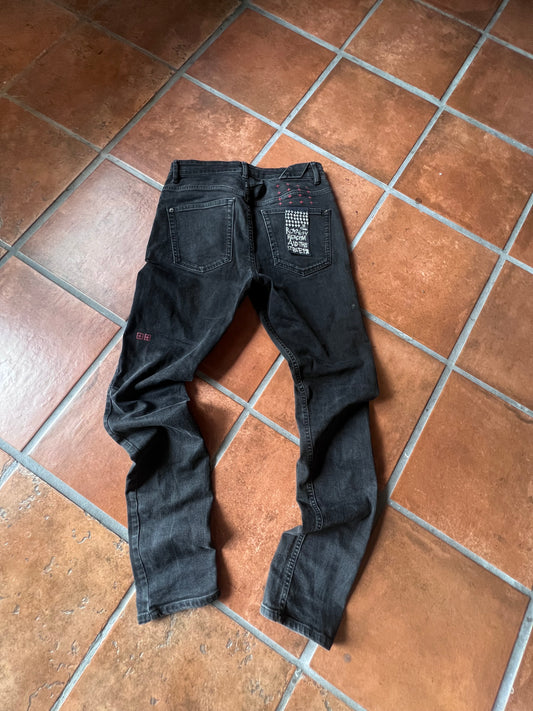 Ksubi Red Cross Black Denim Jeans Size 31