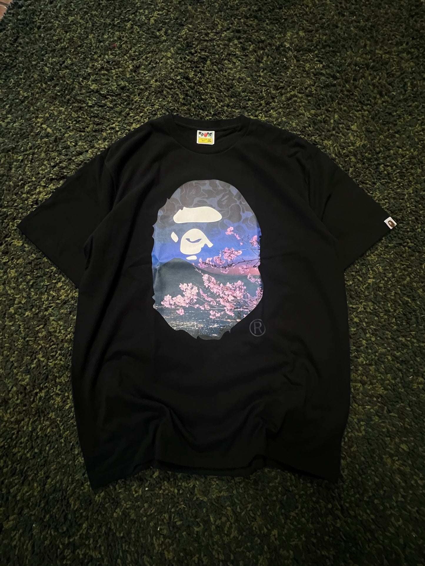 BAPE Cherry Blossom Ape Head Tee “Black/Pink” – Size 2XL