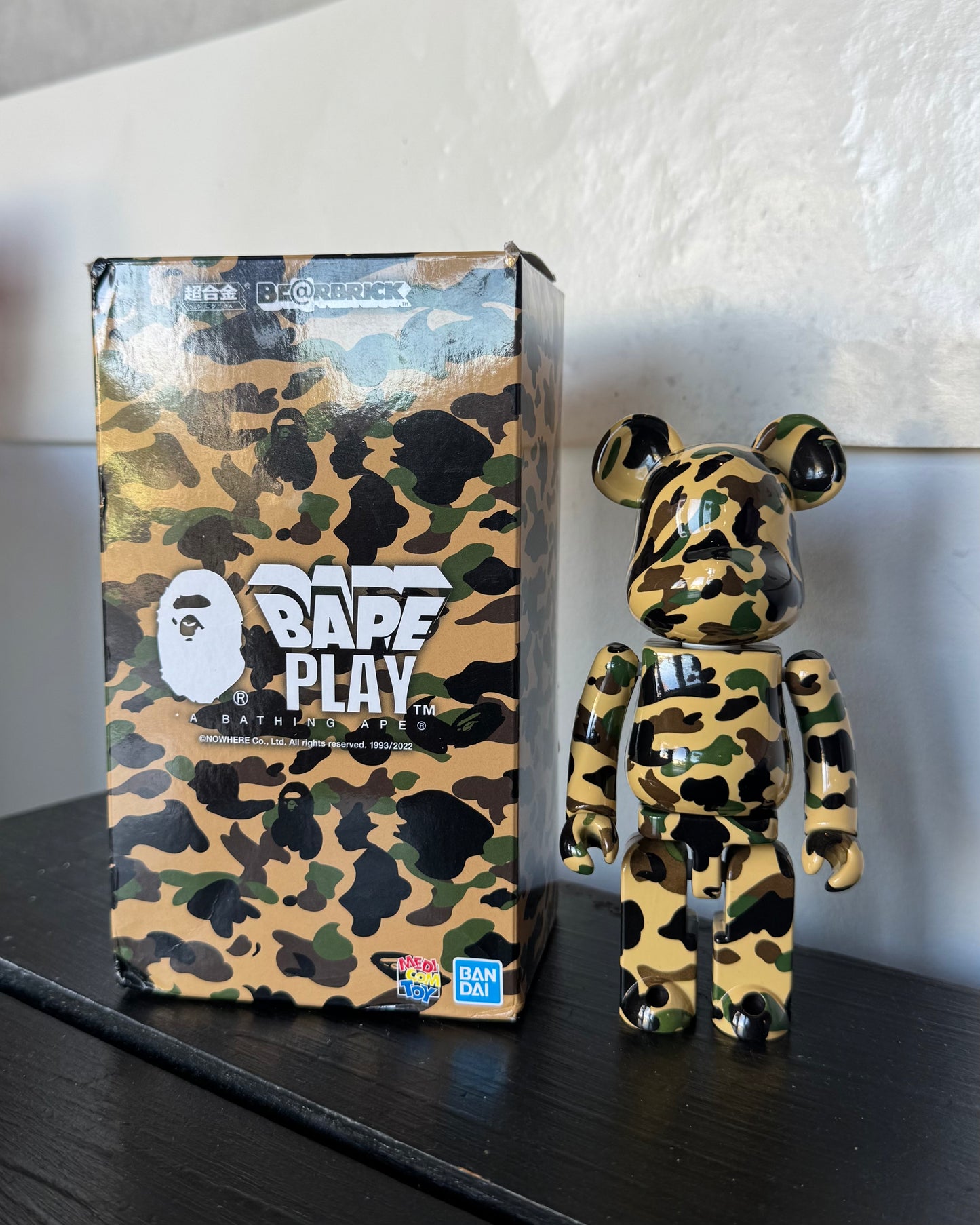Bape Bearbrick Metal Yellow Camo 200%