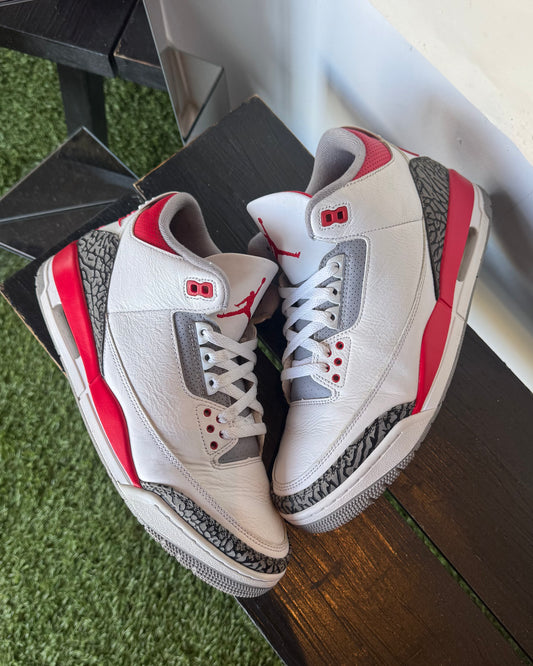 Fire Red 3s Size 10.5