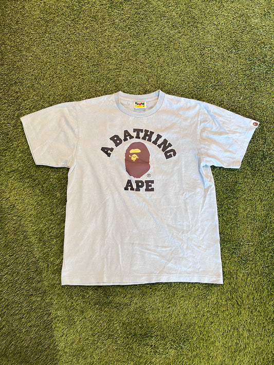 BAPE Light Blue College Logo Tee